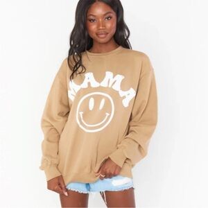 Show Me Your Mumu | Women’s Stanley Sweatshirt Beige Tan Caramel Carmel Graphic